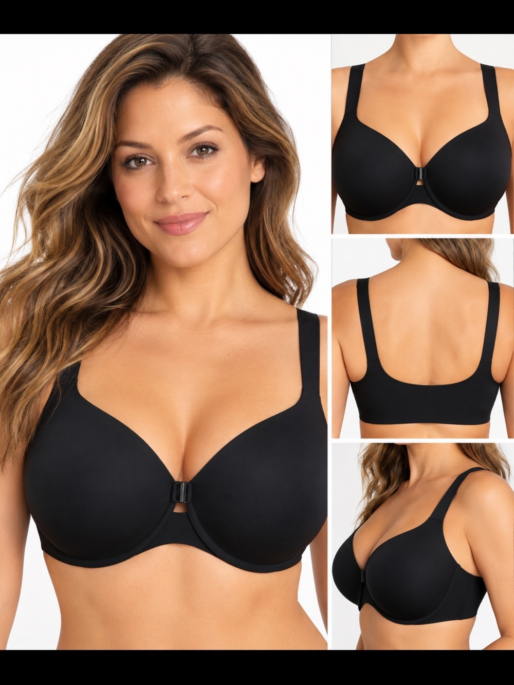 SPANX Bra-llelujah Underwire Bra 36D Black Full Coverage Smoothing NWT $82
